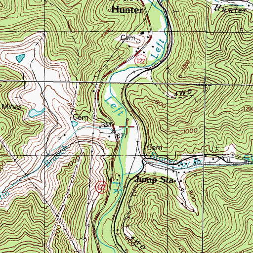 Topographic Map of Martin Branch, KY