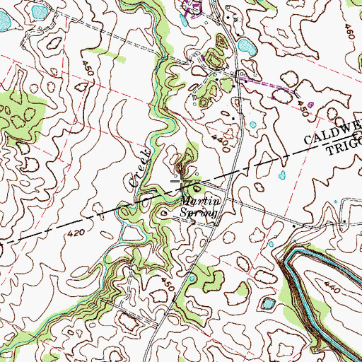 Topographic Map of Martin Spring, KY