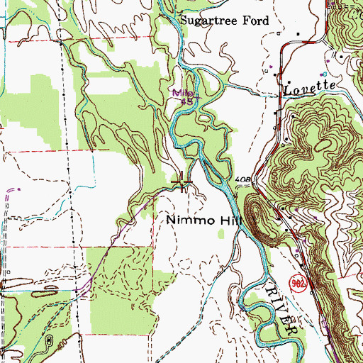 Topographic Map of Martins Creek, KY