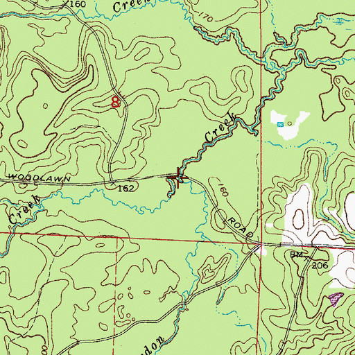 Topographic Map of Hale Creek, AR