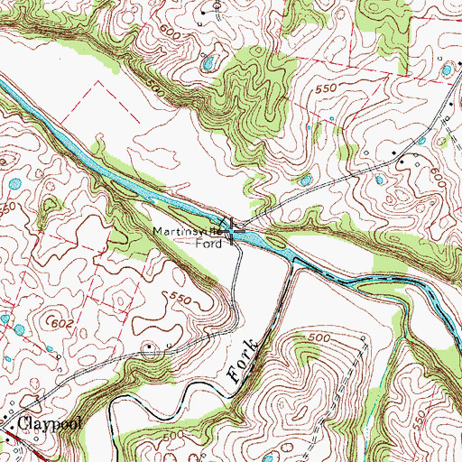 Topographic Map of Martinsville Ford, KY