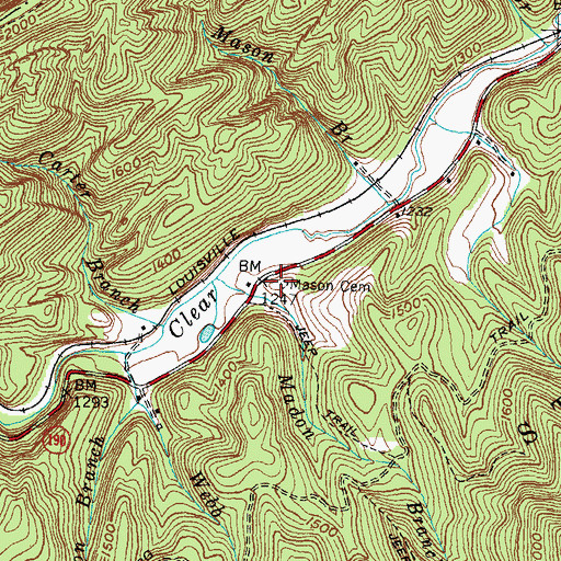 Topographic Map of Mason Cemetery, KY