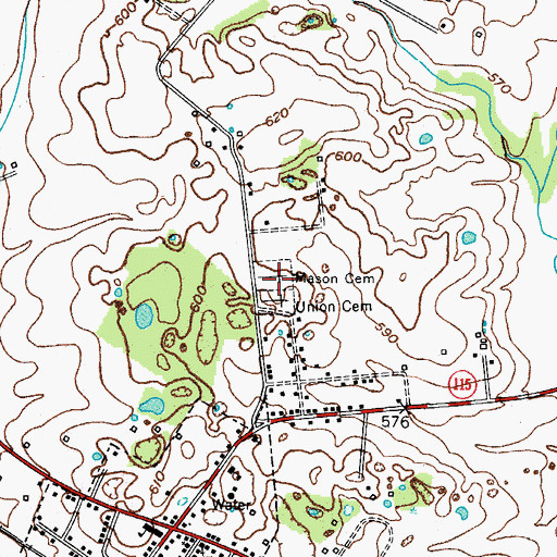 Topographic Map of Mason Cemetery, KY
