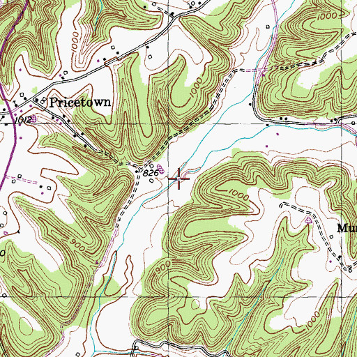 Topographic Map of Mason Creek, KY