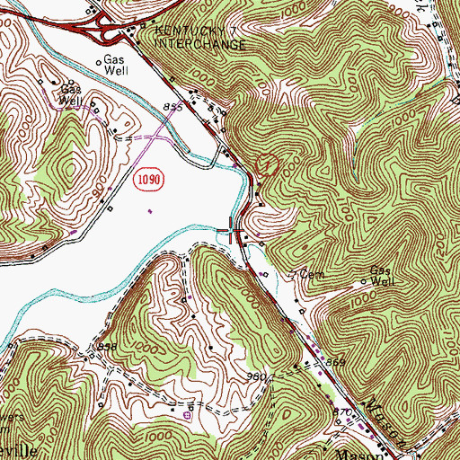 Topographic Map of Mason Fork, KY