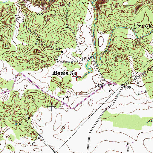 Topographic Map of Mason Spring, KY
