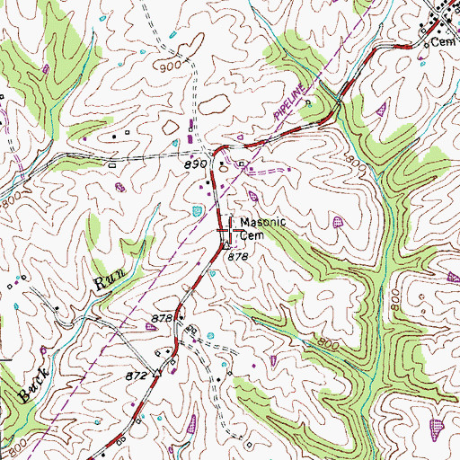 Topographic Map of Dallasburg Masonic Cemetery, KY