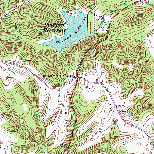 Topographic Map of Masons Gap, KY