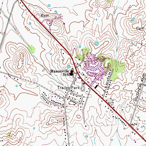 Topographic Map of Masonville School, KY