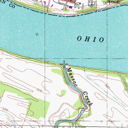 Topographic Map of Massac Creek, KY