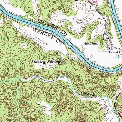 Topographic Map of Massey Spring, KY