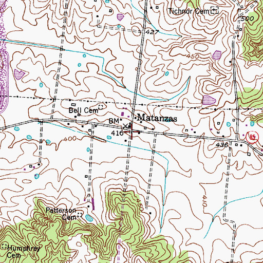 Topographic Map of Matanzas, KY