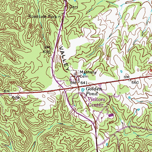 Topographic Map of Matheny Cemetery, KY