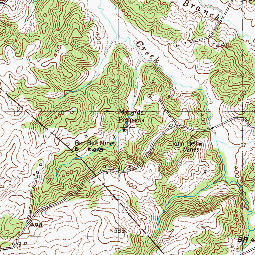 Topographic Map of Matterds Prospects, KY