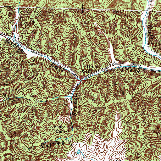 Topographic Map of Mattingly Branch, KY