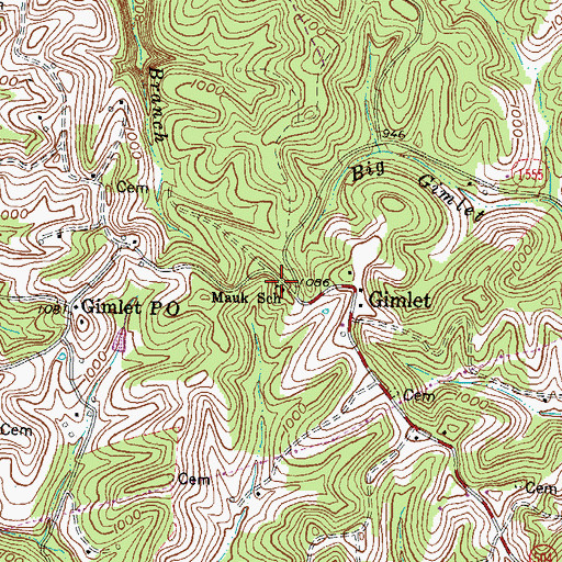 Topographic Map of Mauk School, KY