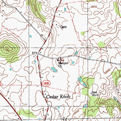 Topographic Map of Maupin Church, KY