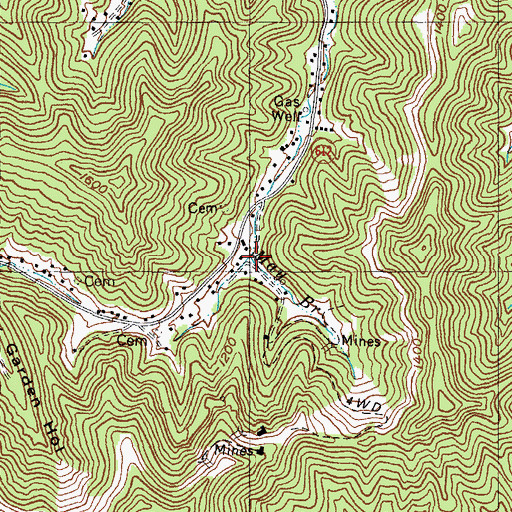 Topographic Map of May Branch, KY