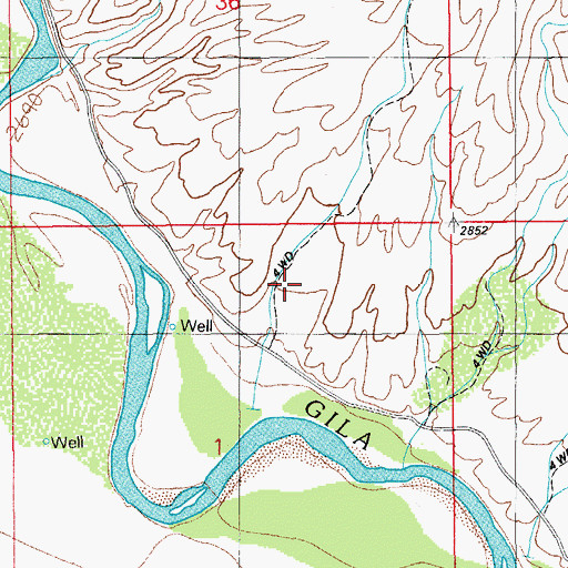 Topographic Map of George Canyon, AZ
