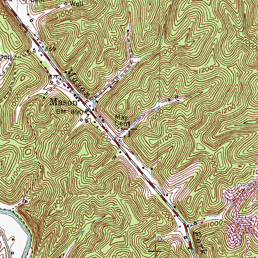 Topographic Map of May Cemetery, KY