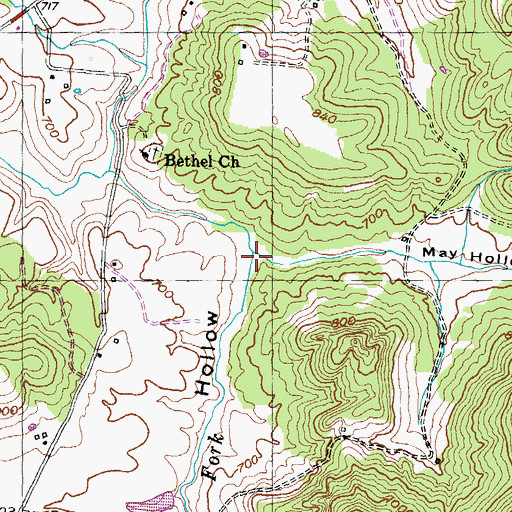 Topographic Map of May Hollow, KY