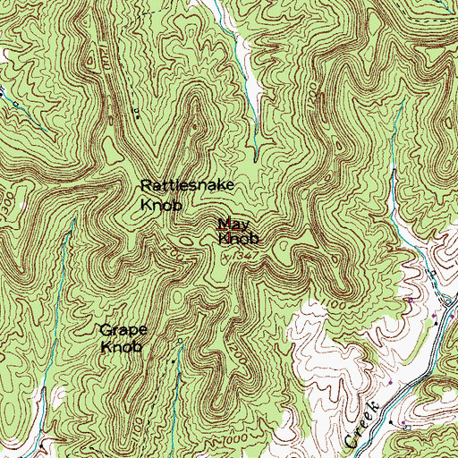 Topographic Map of May Knob, KY