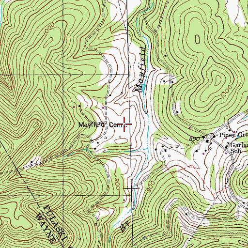 Topographic Map of Mayfield Cemetery, KY