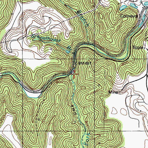 Topographic Map of Maynard Fork, KY