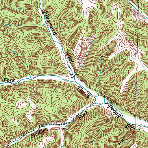 Topographic Map of Maynard Hollow, KY