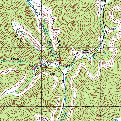 Topographic Map of Maynard Trace Branch, KY