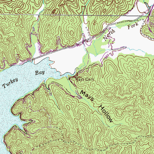 Topographic Map of Mays Cemetery, KY