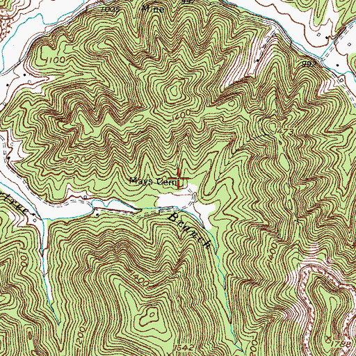Topographic Map of Mays Cemetery, KY