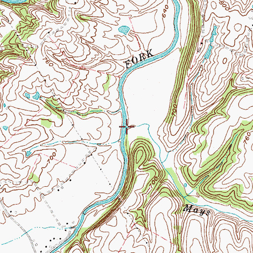 Topographic Map of Mays Creek, KY