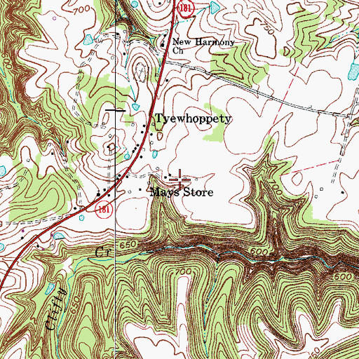 Topographic Map of Mays Store, KY