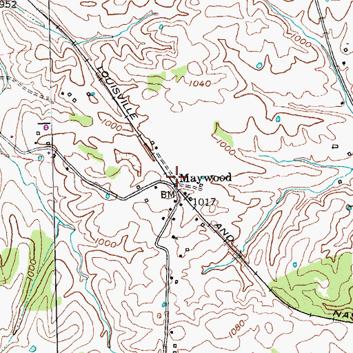 Topographic Map of Maywood, KY
