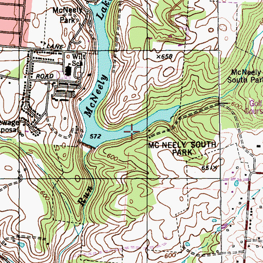 Topographic Map of Mc Neely Lake, KY