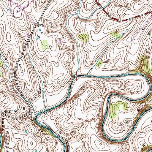 Topographic Map of McBrides Run, KY