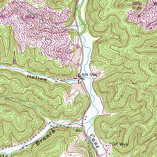 Topographic Map of McCall Hollow, KY