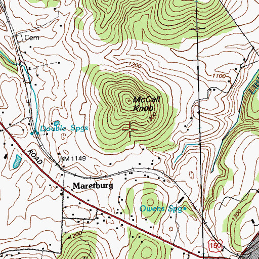 Topographic Map of McCall Knob, KY