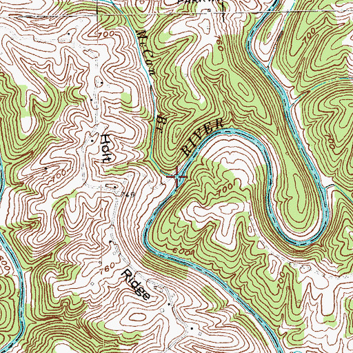 Topographic Map of McCan Branch, KY