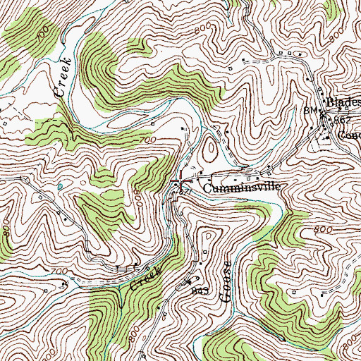 Topographic Map of McCarty Creek, KY