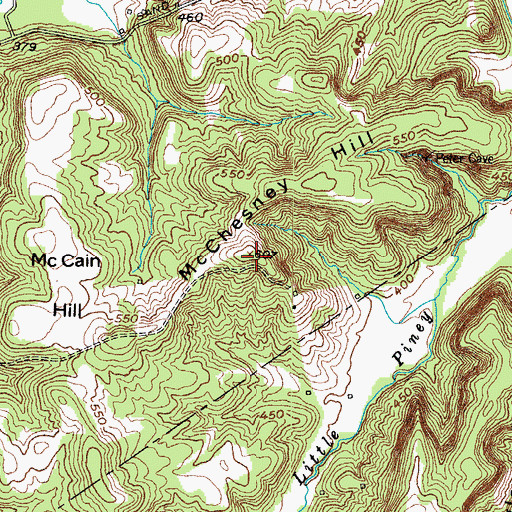 Topographic Map of McChesney Hill, KY