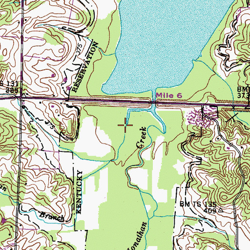 Topographic Map of McClain Branch, KY