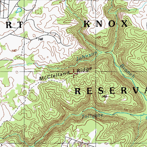 Topographic Map of McClelland Ridge, KY