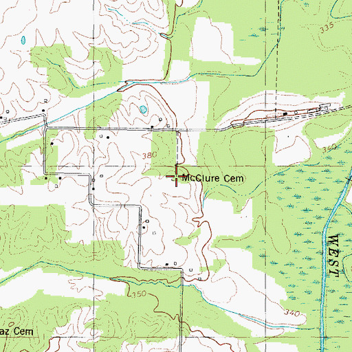 Topographic Map of McClure Cemetery, KY