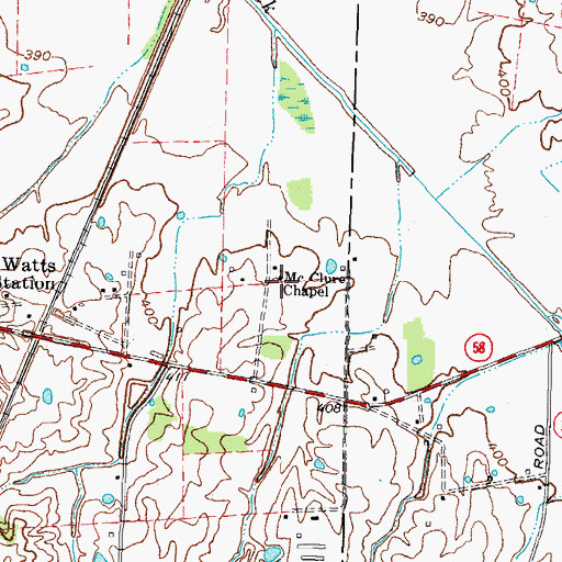 Topographic Map of McClure Chapel, KY