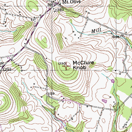 Topographic Map of McClure Knob, KY