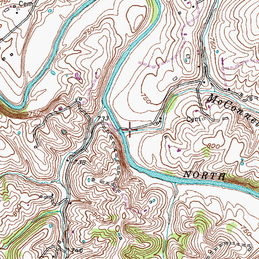Topographic Map of McConnell Run, KY