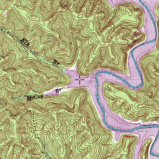 Topographic Map of McCoy Branch, KY