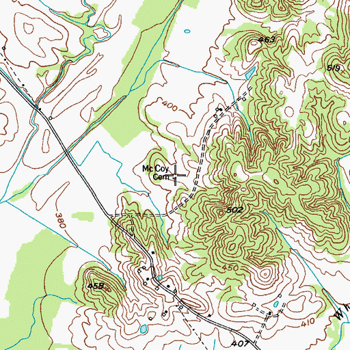 Topographic Map of McCoy - Gardner Cemetery, KY